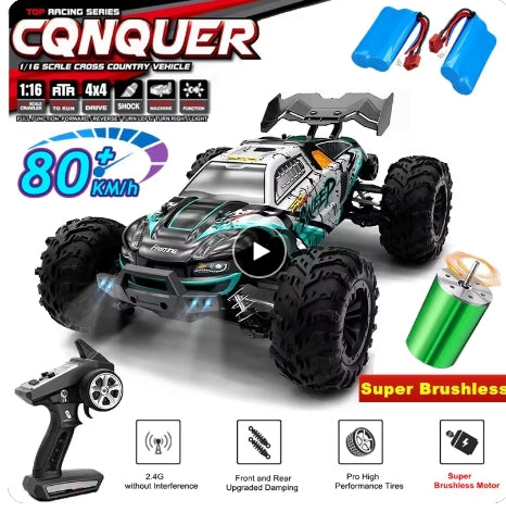 80KM/H 4WD RC Car With LED Remote Control Cars High Speed Drift Racing 4x4 Off Road Truck Kid Adult Toy